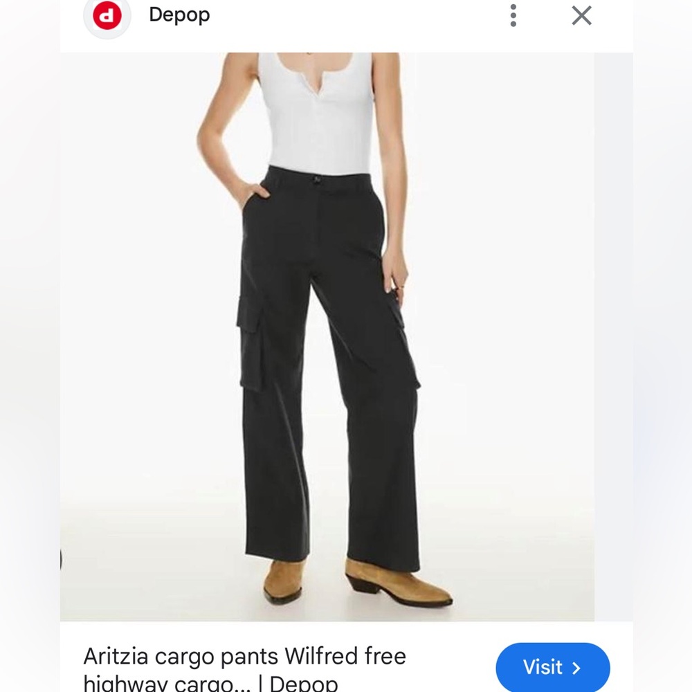 Wilfred Black Straight-Leg Cargo Pants with Side Pockets